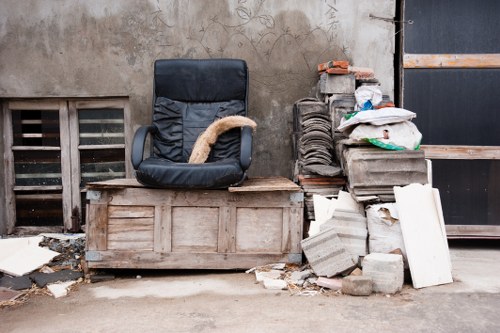 Different types of business waste being sorted for recycling