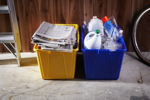 Waste removal service team handling industrial waste in Maida Vale